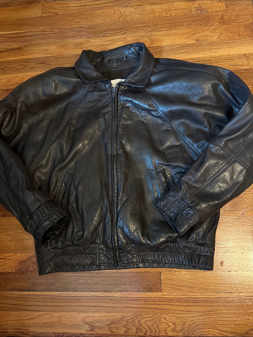 Andrew Marc dark brown Leather Bomber Jacket 80’s vintage women’s size XL